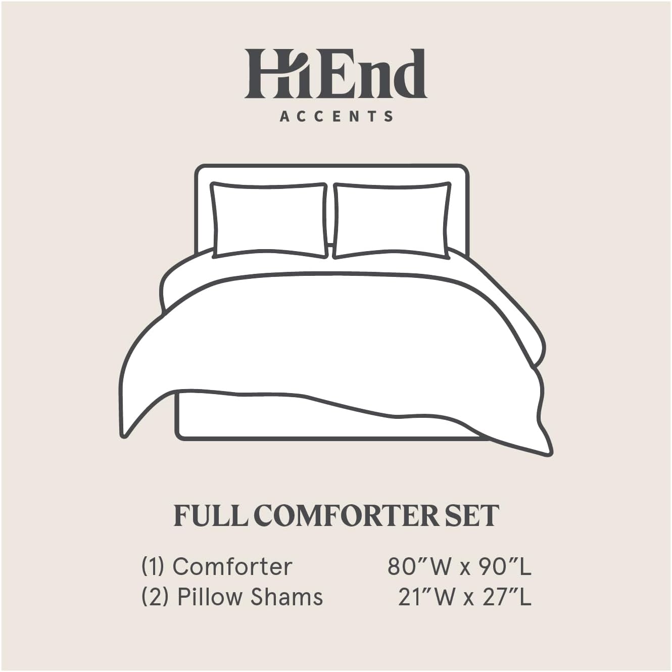 HiEnd Accents Carmen Kilim 3 Piece Comforter Set with Pillow Shams, Gray Medallion Pattern, Full Size, Classic Traditional Modern Rustic Bedding Set, Linen Comforter with 2 Pillowcases