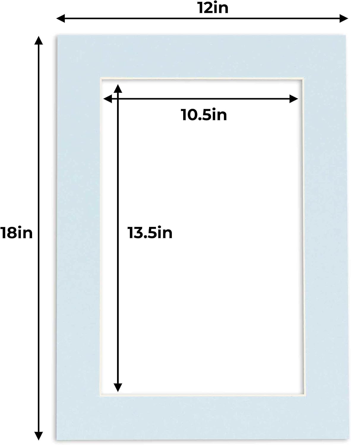11x14 Mat for 12x18 Frame - Precut Mat Board Acid-Free Show Kit with Backing Board, and Clear Bags Baby Blue 11x14 Photo Matte Made to Fit a 12x18 Picture Frame Matboard for Framing, Pack of 10 Mats