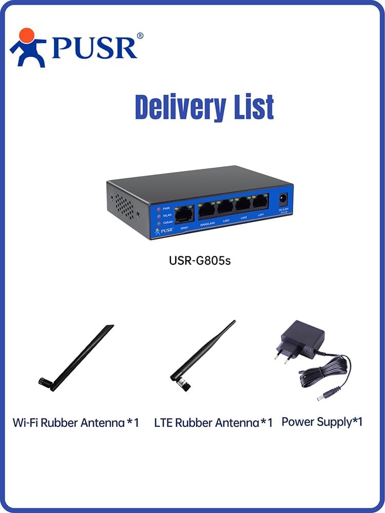 Global Band Dual SIM Industrial LTE Cat4 Cellular Router with 5 Ethernet Ports Dual WAN Rich VPN Repeater USR-G805s-G