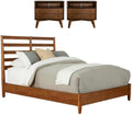 Home Square 3 Piece Set with Standard King Bed and 2-Drawer Nightstand in Acorn