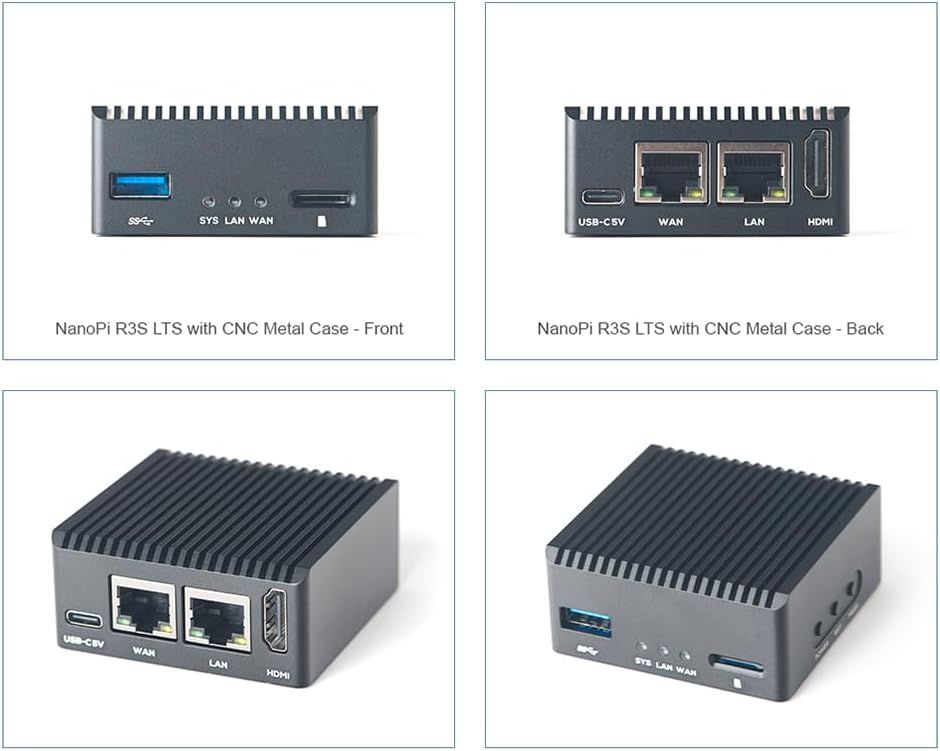 NanoPi R3S LTS Dual-Gbps Ethernet Ports Router Rockchip RK3566 Quad-Core A55 SoC Mini PC Board Support OpenMediaVault, OpenWrt (2GB Ram 64GB TF Card)