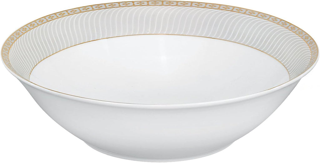 Lorren Home Trends 57-Piece Porcelain Dinnerware Set, Alina-GD, Service for 8