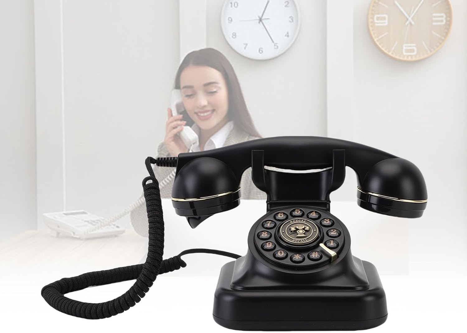 Fockety Audio Guest Book Wedding Phone, Retro Audio Guestbook to Preserve Your Special Occasions, Recording Wedding Phone Guest Book for Birthday Anniversary Party Graduation (Black)