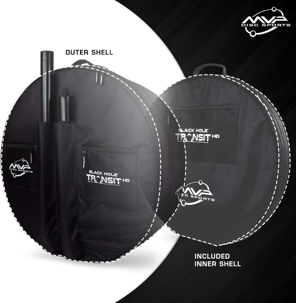 MVP Disc Sports Black Hole Pro HD 24-Chain Portable Disc Golf Basket with Transit Bag