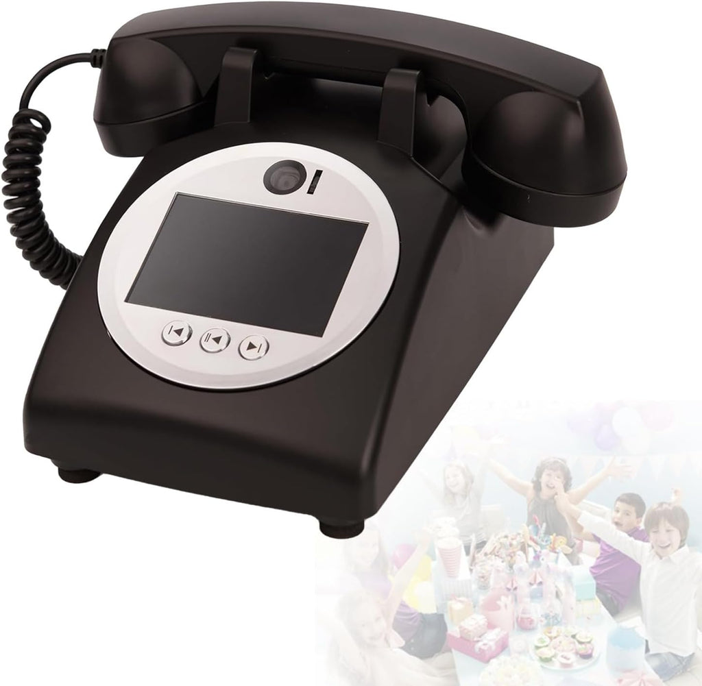 Video Audio Guest Book Wedding Phone Guestbook, 1080P Guest Book Audio Customized with Record Video Lens, for Wedding Bridal Shower, Birthday, Graduations Black-128GB