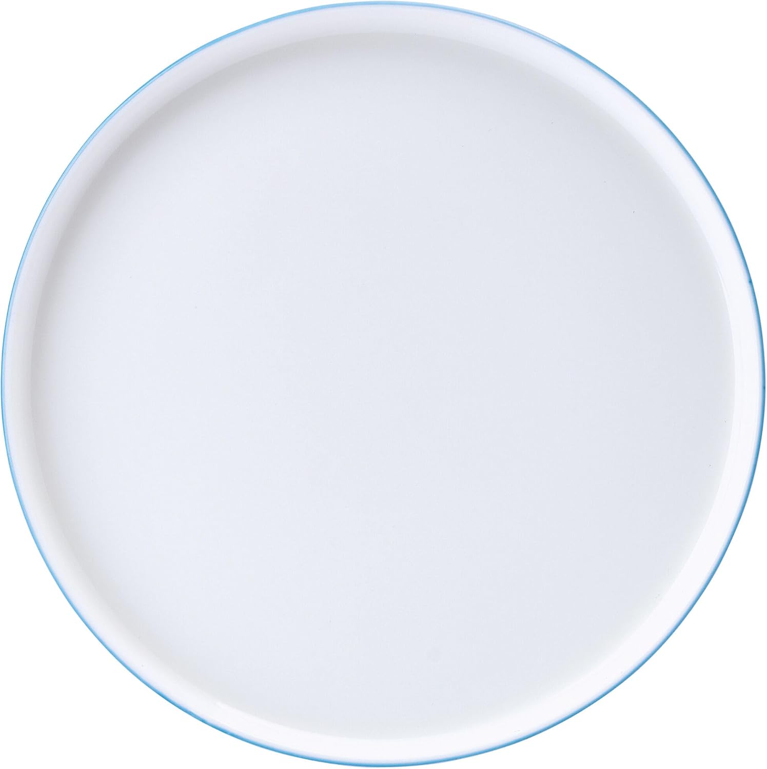 Mikasa Samantha 12 Piece Bone China Dinnerware Set, Service for 4, Flat Plates and Bowl with Blue Rim, Chip-Resistant, Lightweight, Elegant and Durable, White