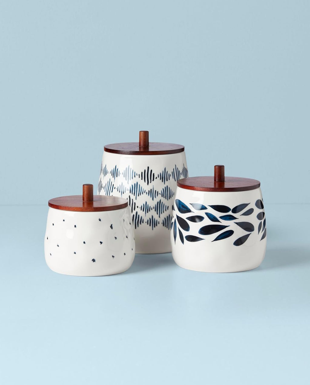 Lenox Blue Bay Dinnerware & Serveware Collection, Porcelain Tableware, Canister Set, 3-Piece