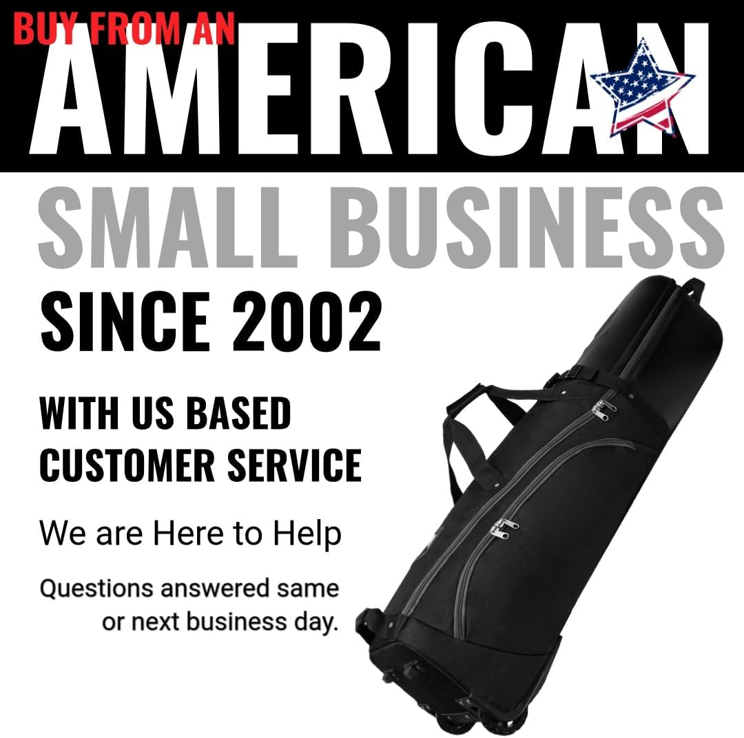 CaddyDaddy Enforcer Golf Travel Bag Crush Resistant Hard Top Protection, New 18 Month Full Replacement Coverage, Durable Thick Nylon Wheels Lockable XL Zippers. Case for Transporting Clubs on Airlines