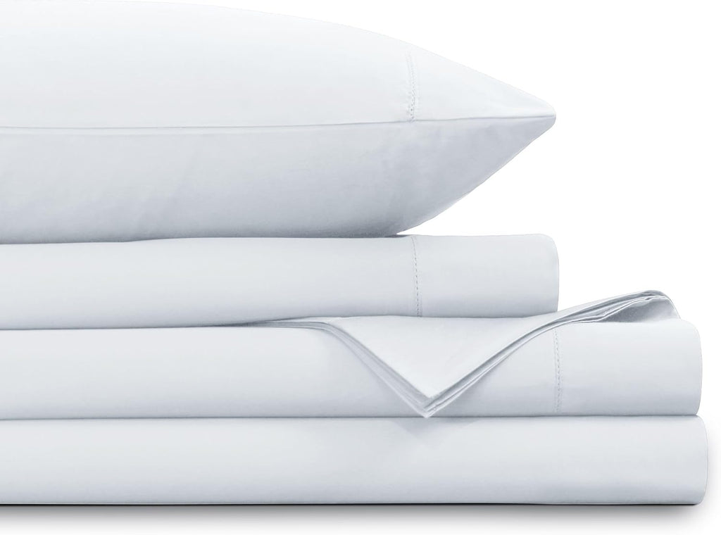 Tribeca Living 1000 Thread Count Egyptian Cotton Sheets Queen Size, Luxurious and Ultra Soft Sateen Weave, 22' Extra Deep Pocket 4-Piece Bed Sheet Set, White (Pack of 2)