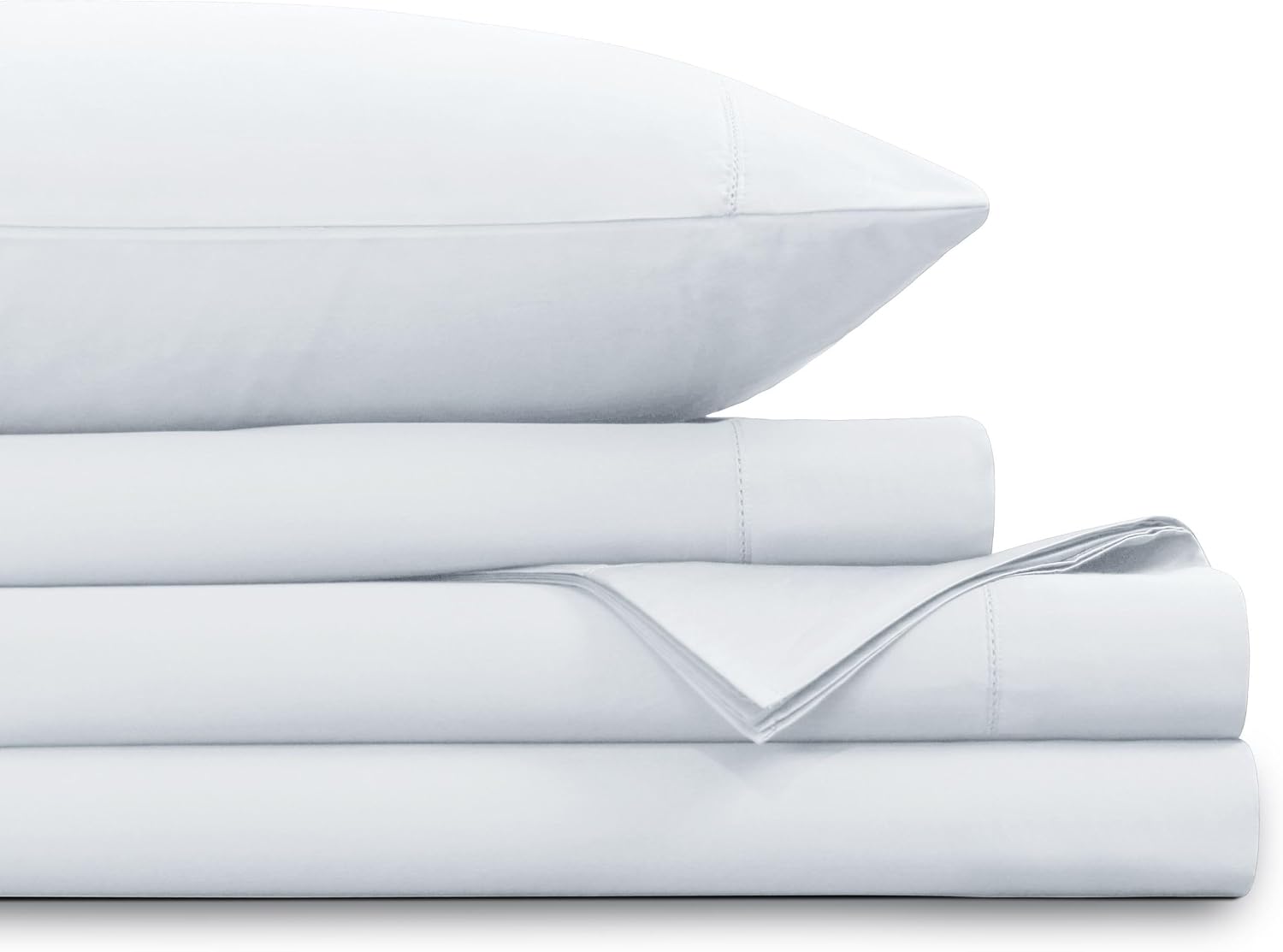 Tribeca Living 1000 Thread Count Egyptian Cotton Sheets Queen Size, Luxurious and Ultra Soft Sateen Weave, 22' Extra Deep Pocket 4-Piece Bed Sheet Set, White (Pack of 2)