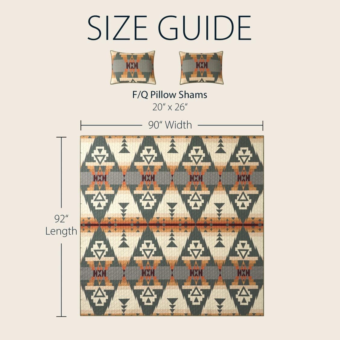 Pendleton Full/Queen Quilt Set – 100% Cotton 3 Piece Quilt Set with Shams, Soft Lightweight Bedding for Queen Size Bed, Sage Green Patterned Comforter Alternative, Queen Bedding Set (Siskiyou)