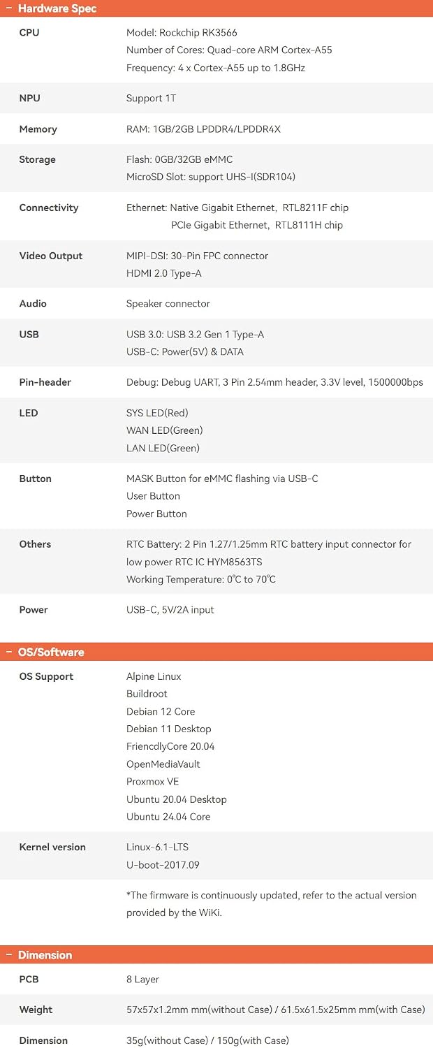FriendlyElec NanoPi R3S Mini Router OpenWRT, 2GB LPDDR4X RAM 32GB eMMC, with Dual-Gbps Ethernet for Smart Home Office Gateway IoT NAS Applications, Support Debian Ubuntu OS (2+32GB with Metal Case)