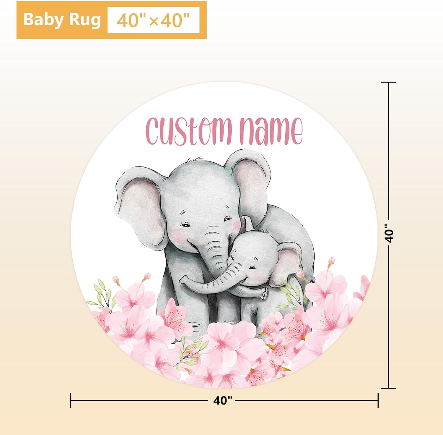 Terwex Personalized Crib Bedding Set, 5 Pcs Custom Nursery Bedding Sets with Name, Infant Bedding Set for Baby Girls, Pink Elephant Double Layer Baby Crib Set, Babies Toddlers Kids Customized Gifts