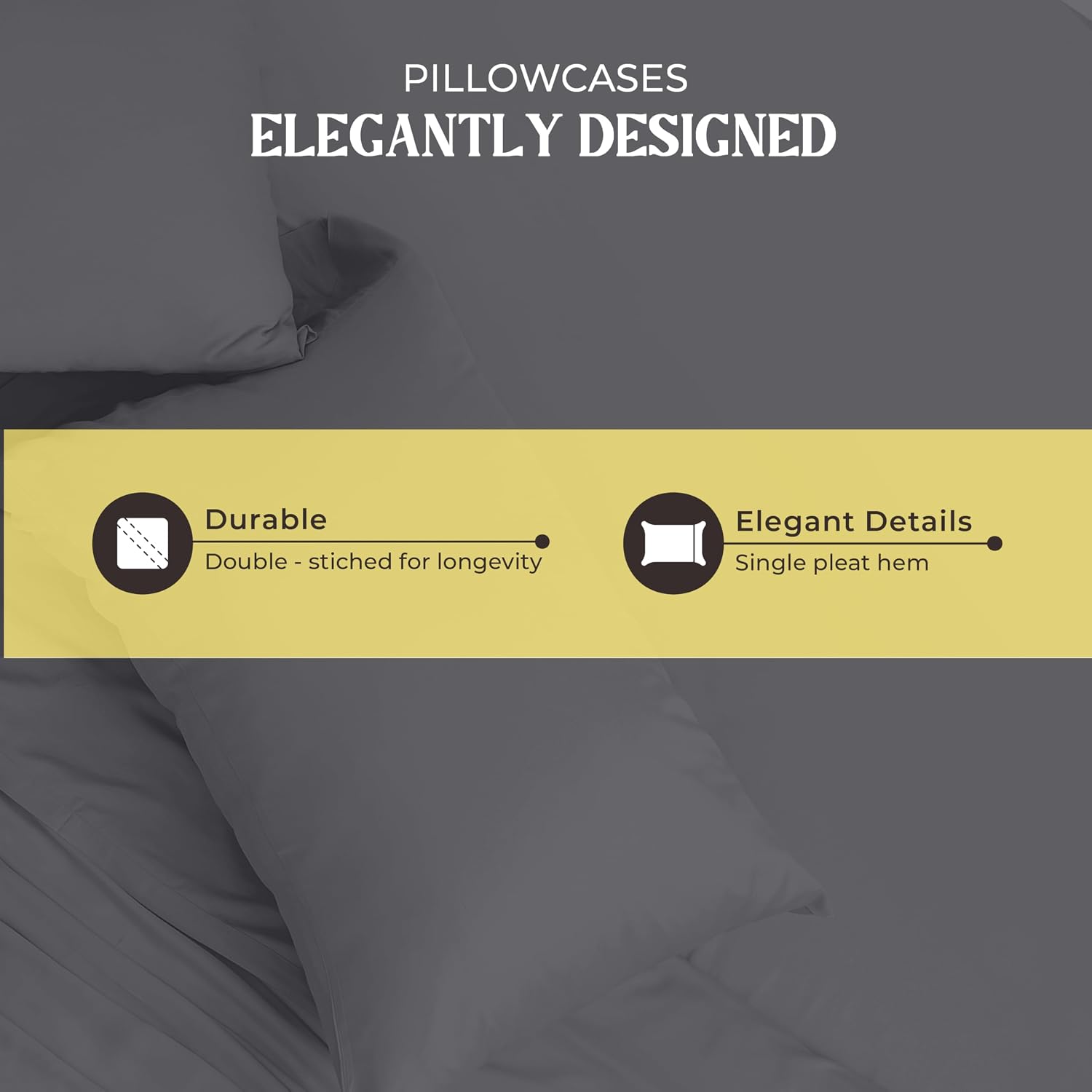 Mayfair Linen 100% Pure Egyptian Cotton Sheet King Size - Luxury 1000 Series Grandiose Collection King Size Sheets Set (6 PC, Dark Grey), 16' Deep Pocket Sateen Weave Soft Cooling Hotel Bed Sheets Set