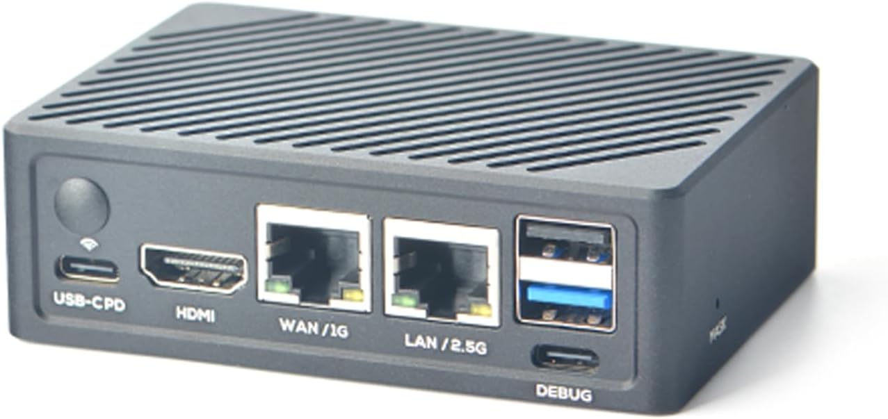 Nanopi R6C Wireless Mini WiFi Router OpenWRT, Smart Office Home Gateway, LPDDR4X RK3588S CPU 6Tops NPU Mali-G610 GPU, with PCle Gbps Ethernet for NAS IoT Device, Support Ubuntu Debian (4+64GB)