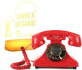 Audio Guest Book Telephone with Free LED Wedding Sign | Vintage-Style Audio Guestbook Wedding VoiceMessage Phone| Everything Included and Ready to Go | Retro Rotary Wedding GuestBooks Phone (Red)