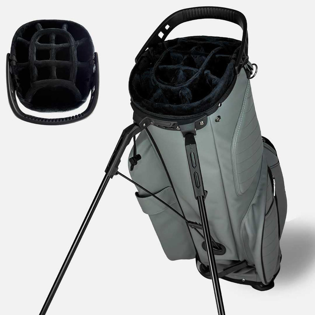 CADDYDADDY Upgraded Hybrid Luxury Golf Stand Bag, Tour Grade Synthetic Leather w/ScratchGuard, 14 Way or 6 Way Dividers, 2 Cooler Pockets, Magnetic Felt-Lined Pocket, Ball and Accessory Pocket