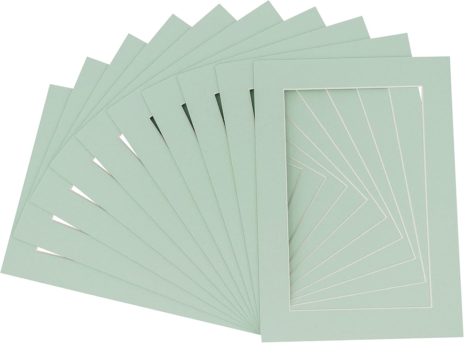 8.5x11 Mat for 11x14 Frame - Precut Mat Board Acid-Free Show Kit with Backing Board, and Clear Bags Honeydew Green 8.5x11 Photo Matte For a 11x14 Picture Frame Matboard for Framing, Pack of 25 Mats