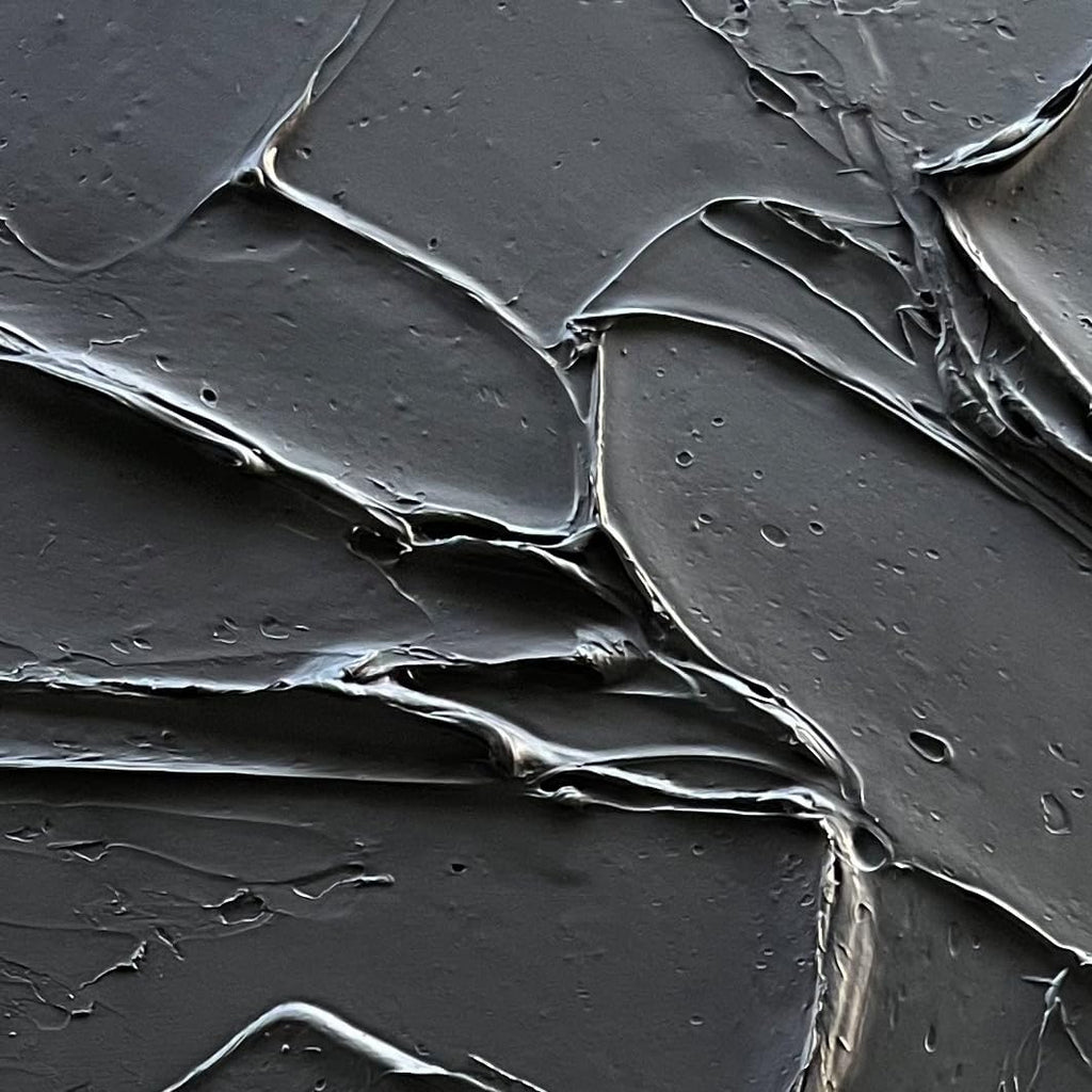 NANKAI Art Hand Painted Black Canvas Wall Art 48x24 inch Abstract Modern Oil Painting Contemporary Textured Wall Art Minimalist Artwork Home Decor