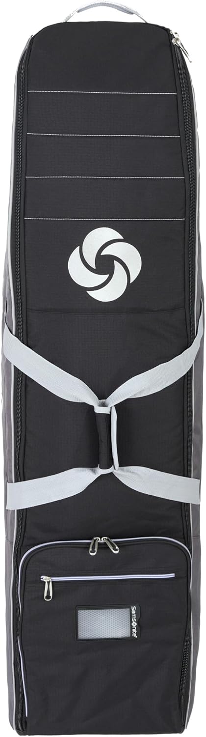 Samsonite Soft-Sided Golf Travel Bag with Wheels, Heavy-Duty 600D Polyester, Additional Top Padding, Shoe/Accessory Pocket, Foldable