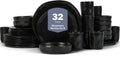 Stone by Mercer Project HEKONDA Modern Stoneware 32-Piece Dinnerware Set, Plate and Bowl Set, Dish Set for 8, Black
