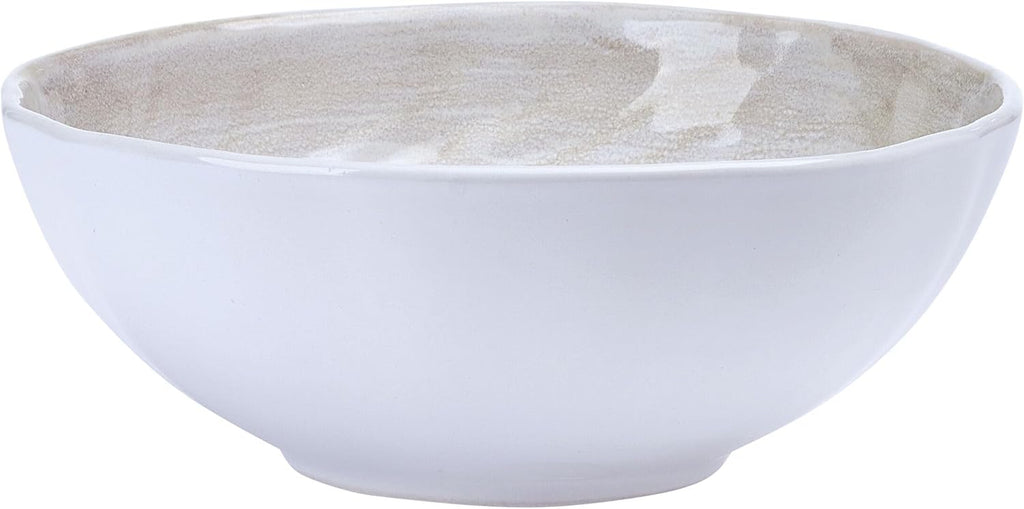 Mikasa Harley 12 Piece Stoneware Hand-Crafted Dinnerware Set, Service for 4, Plate and Bowl, Modern with Organic Freeform Shape, White