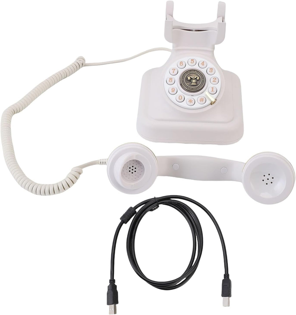 Fockety Audio Guest Book Wedding Phone, Retro Audio Guestbook to Preserve Your Special Occasions, Recording Wedding Phone Guest Book for Birthday Anniversary Party Graduation (White)