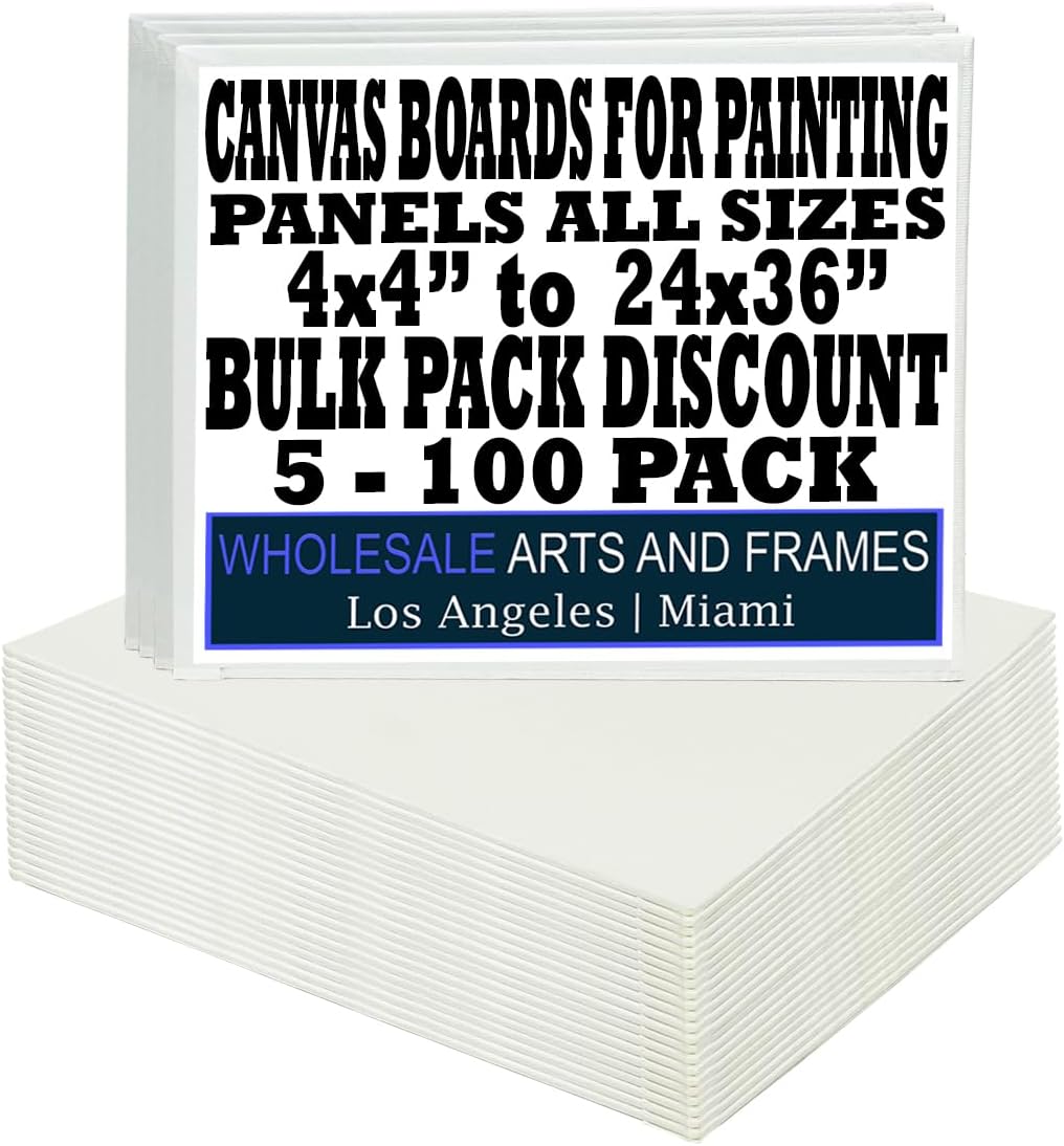 8x10 White Canvas Boards for Painting Bulk 100 Pack.Paint Canvases for Painting Art.Artist Blank Canvases for Painting 8x10 Canvas Panels.Quality Acid Free Primed Canvas Boards for Acrylic,Oil etc