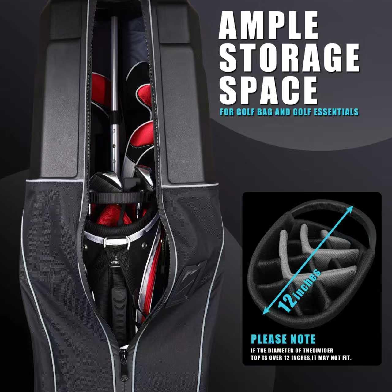 Golf Travel Bag with Hard Case Top and Wheels,Premium Oxford Fabric,Golf Travel Bags for Airlines,Protect Your Club for Safe Transport