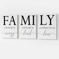 GUBIYU Home Family Wall Decor,Dining Room Kitchen Decor Set of 3 Inspirational Canvas Prints Black and White Framed Canvas Art Painting Wood Wall Decoration for Dining Room Bedroom Living Room 20'x28'