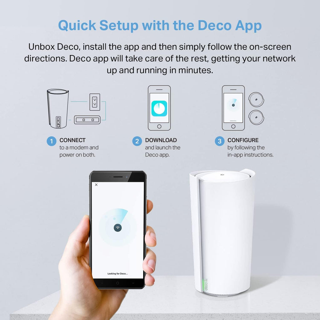 TP-Link Deco XE200 Mesh WiFi AXE11000 Tri-Band WiFi 6E Mesh Network System - Replaces Wireless Internet Router and Extender, 10Gbps Ethernet Port, Compatible with Alexa, Deco XE200(2-Pack)