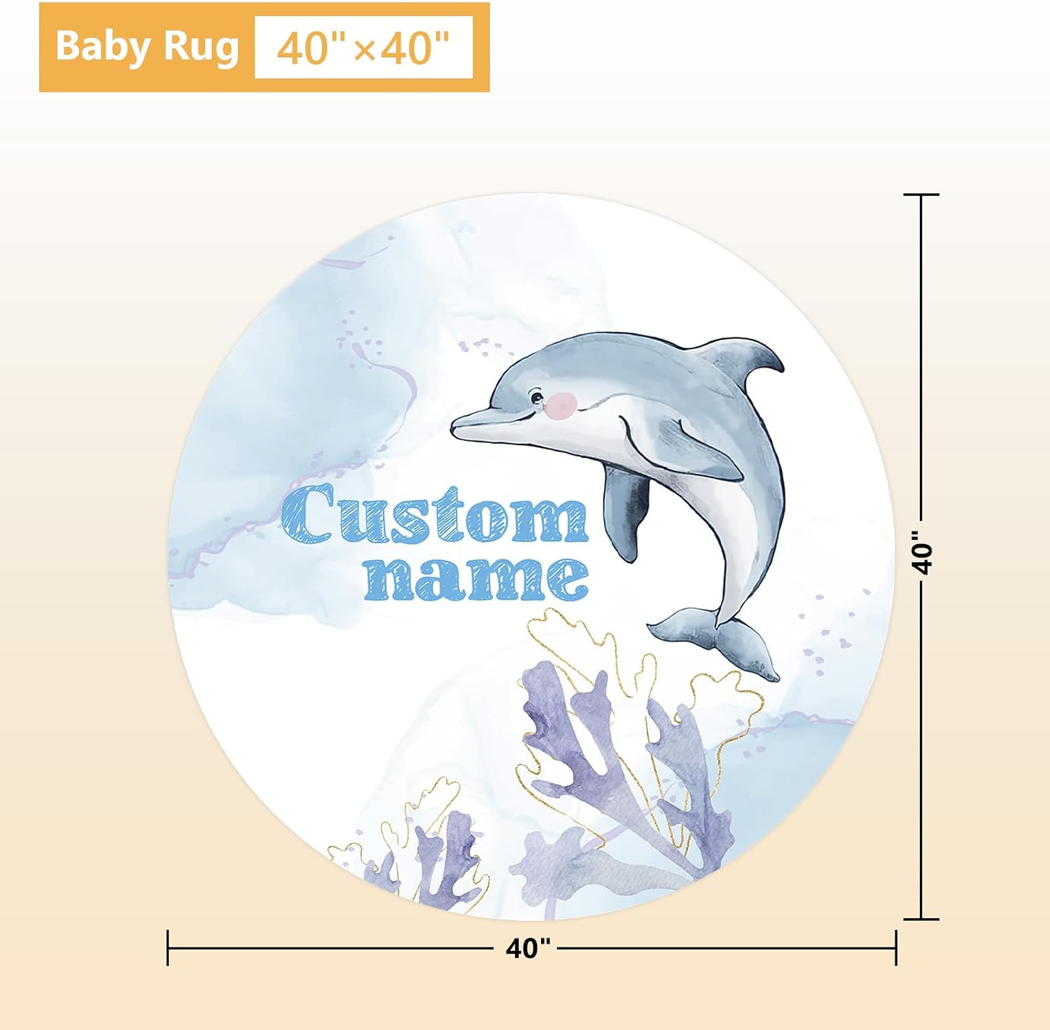 Terwex Personalized Baby Crib Bedding Set, 5 Pcs Custom Name Nursery Bedding Set, Blue Dolphin Baby Bedding Set for Girls Boys, Double Layer Baby Crib Sets, Customized Gifts for Toddlers Kids Infants