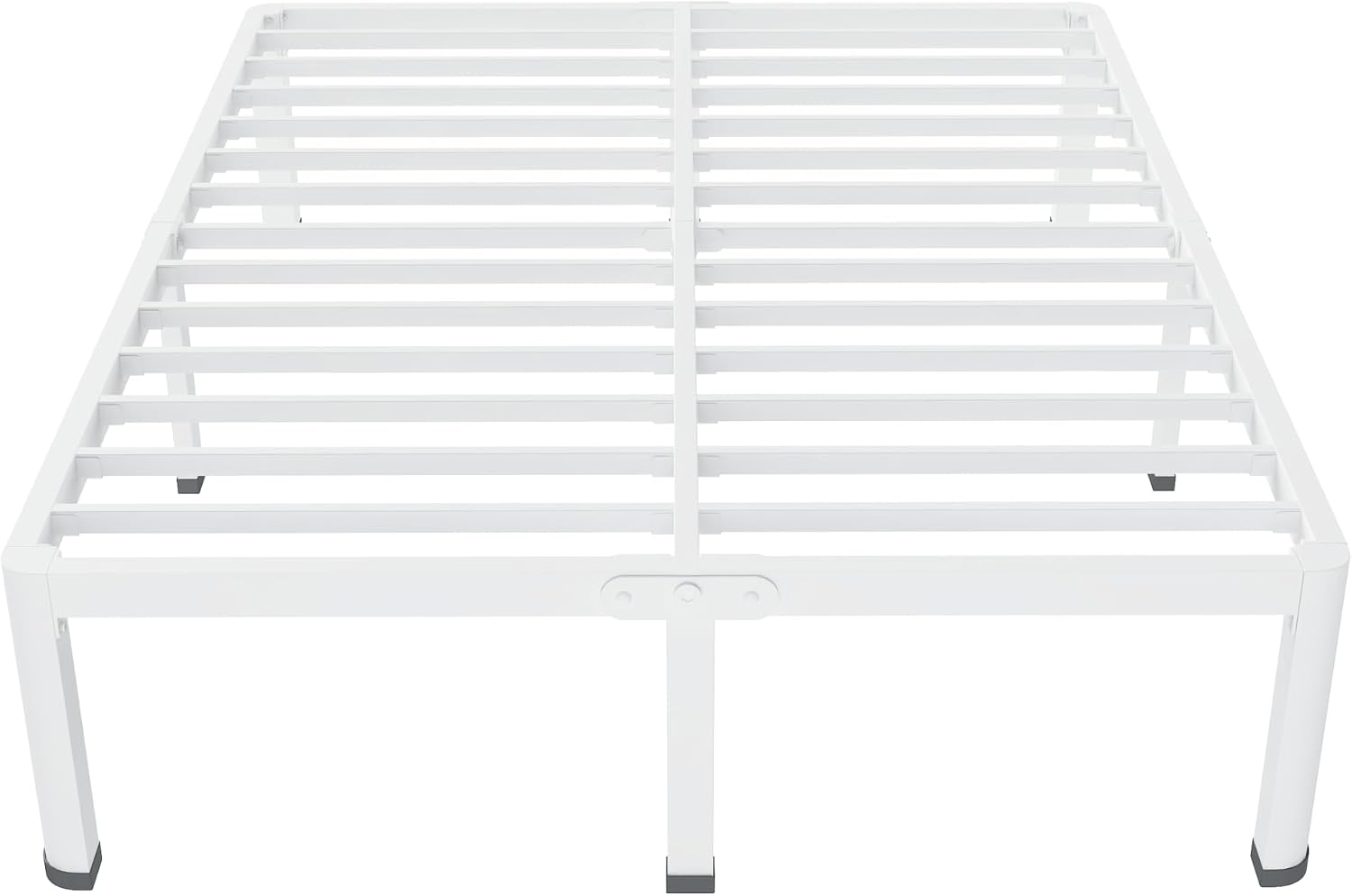 MAF 14 Inch King Metal Platform Bed Frame White with Round Corner Legs, 3000 LBS Heavy Duty Steel Slats Support, Noise Free, No Box Spring Needed, Easy Assembly