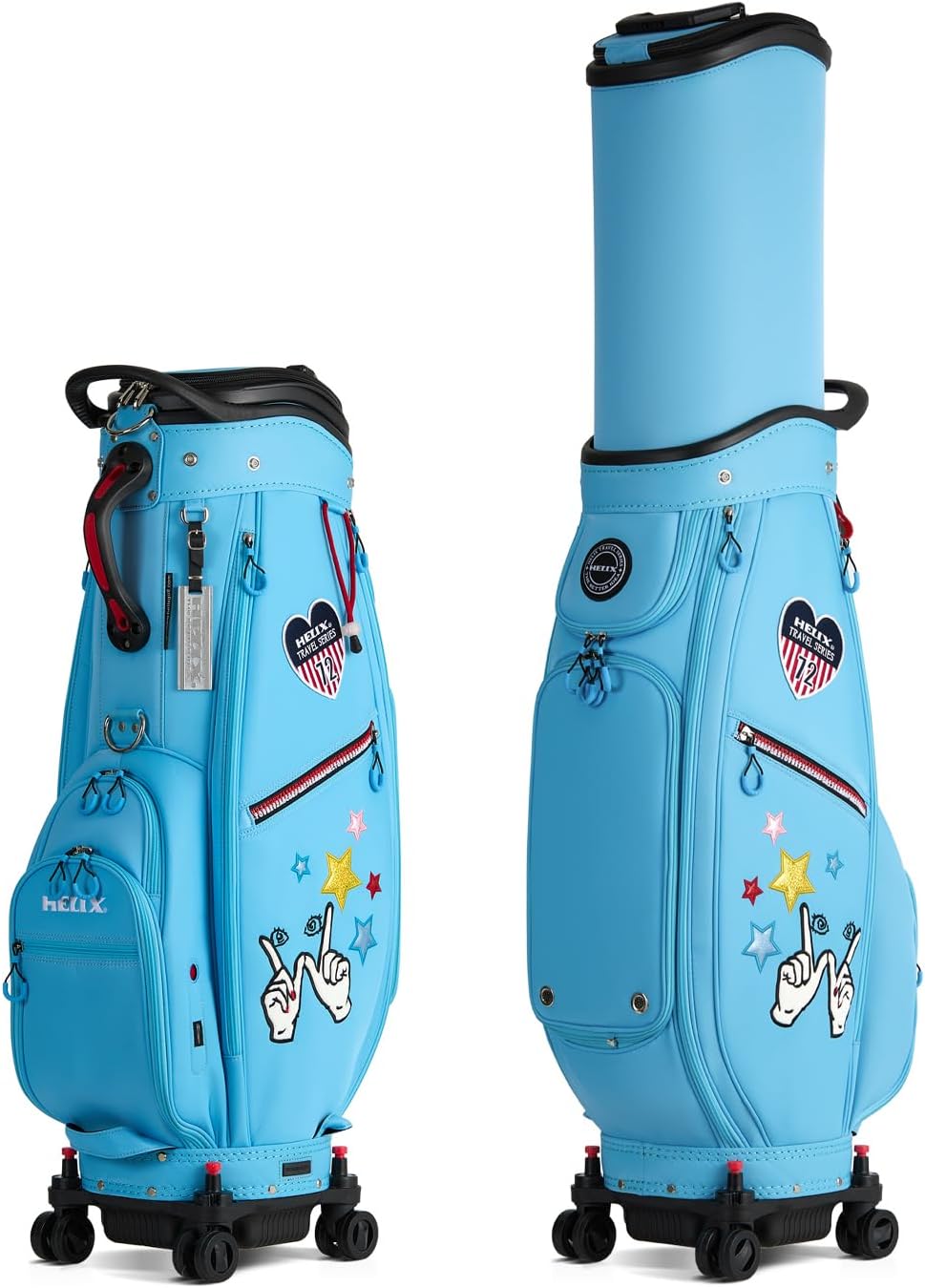 HELIX Women's Golf Bag with Wheels, Retractable Golf Cart Bag for Ladies, Easy to Carry and Travel