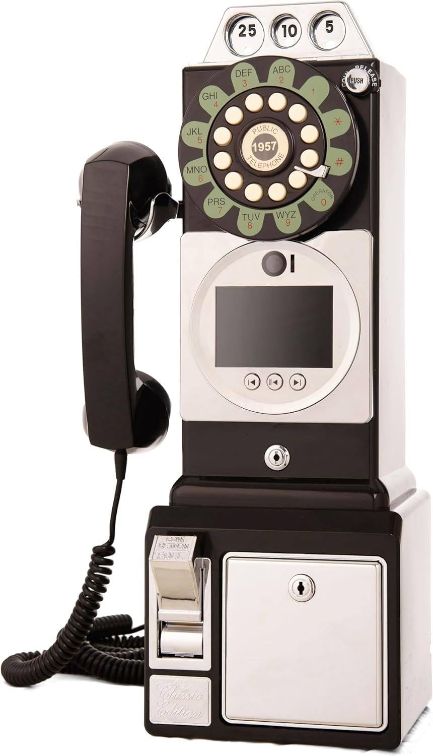 Video Guest Book Wedding Phone Booth, Video Phone guestbook, Unique Phone Voice Recorder, Audio Guestbook Like Leaving Video Message, 5000 Mah Battery - Can Be Used Continuously for 7 Hours,64G-Black