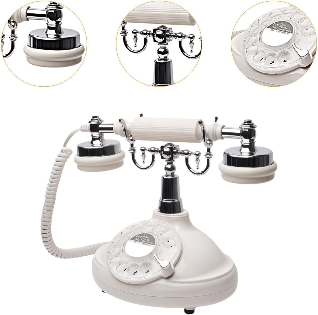 Fancyes Audio Guestbook Telephone Old Phone Recorder Old Fashioned Audio Guest Book Wedding Phone Desk Telephone Model for Birthday