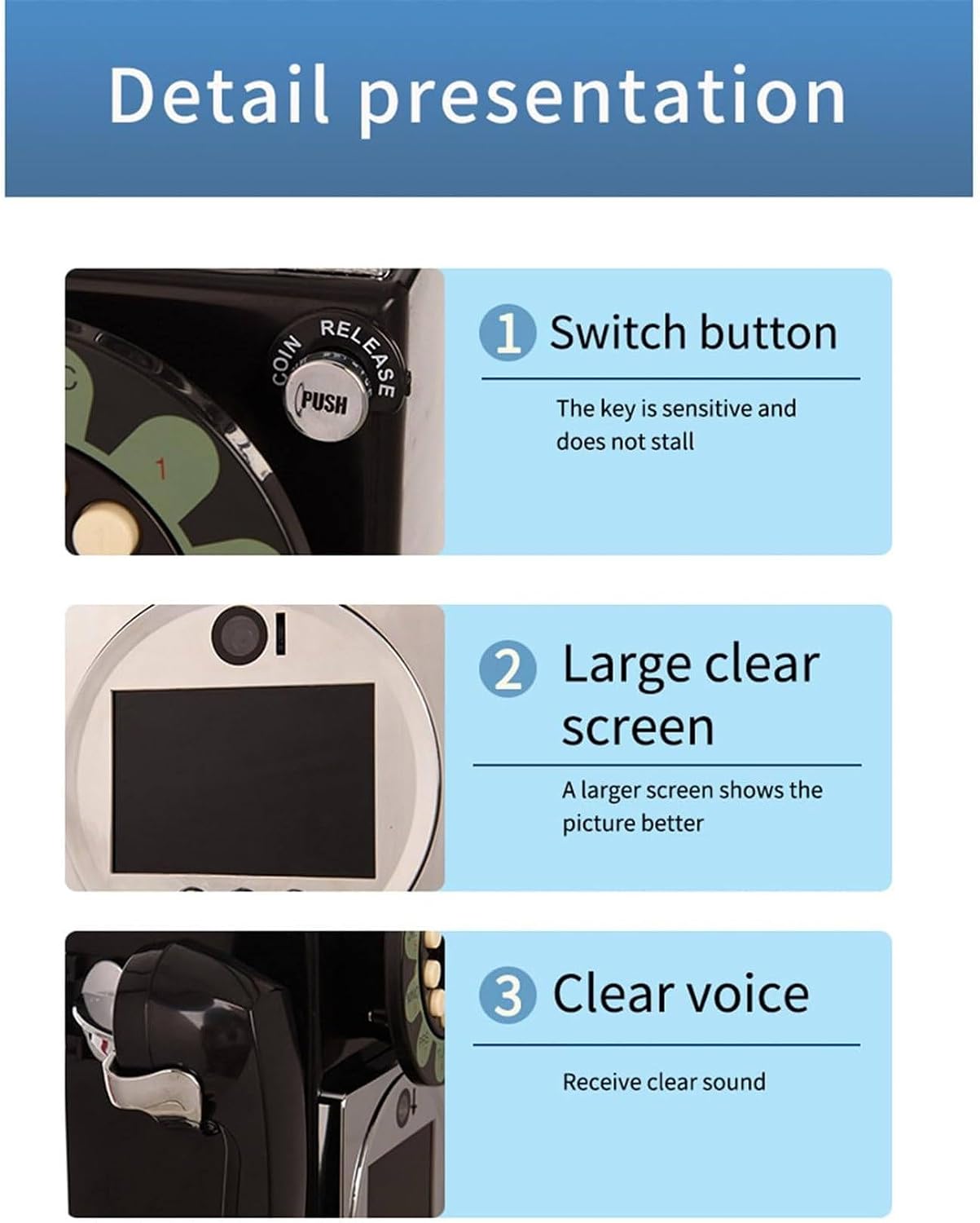 Video Audio Guest Book Phone, 1080P Video GuestBook Wedding Phone, Video Audio Guest Book with Lens Recording 52x20x27cm,Black