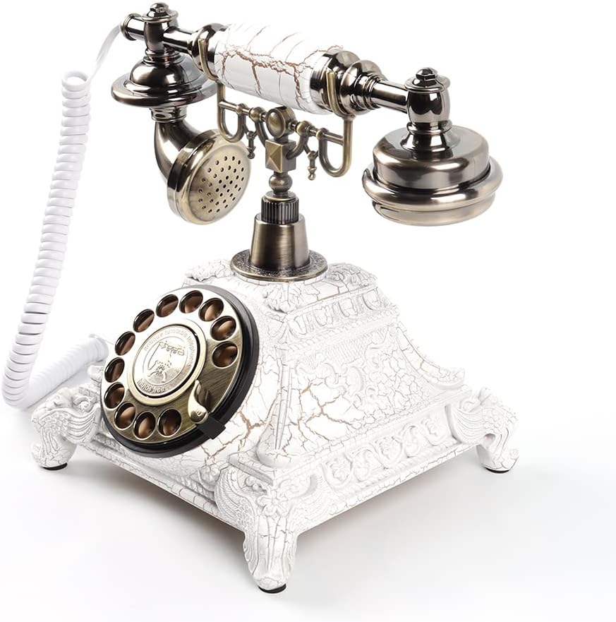 cojodopo Wedding Audio Guest Book Telephone, Classic Retro Craftsmanship Wedding Guestbook for Confessional Wedding Birthday Party (White)