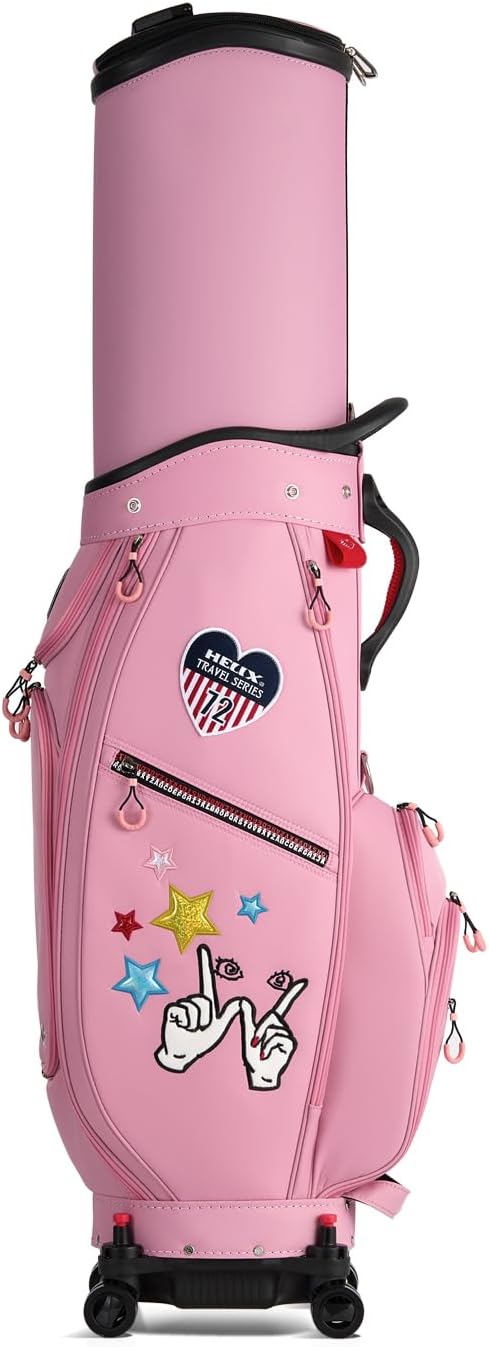 HELIX Women's Golf Bag with Wheels, Retractable Golf Cart Bag for Ladies, Easy to Carry and Travel