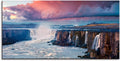 Cliff Waterfall Large Stretched Canvas Wall Art For Living Room Bedroom Home Decoration,Mordern Sunrise Scene Print Picture Painting Decor Giclee Artwork,Gallery Wrapped Gift,Inner Frame(30x60)