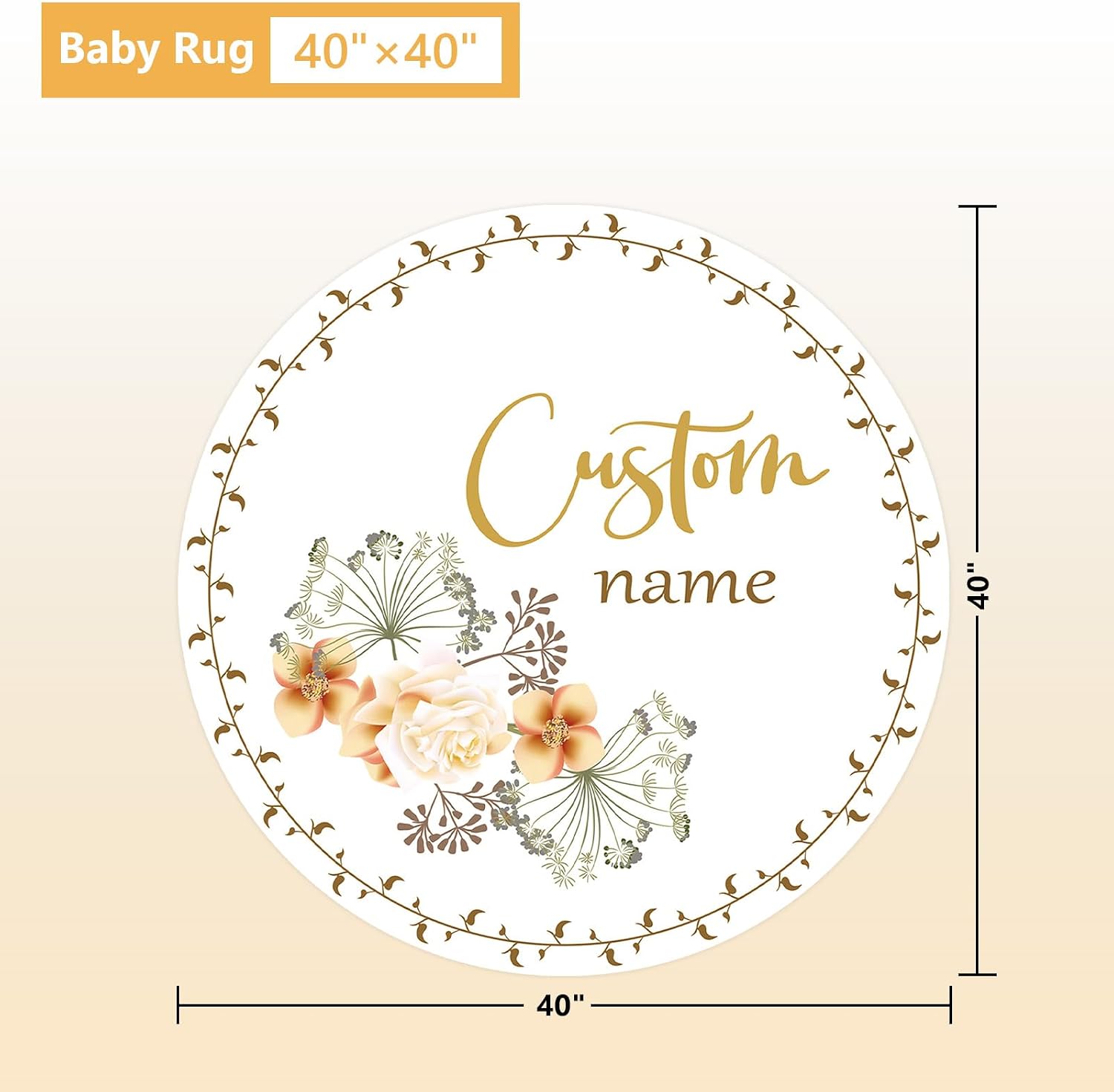 Terwex Personalized Baby Crib Bedding Set, 5 Pcs Custom Name Nursery Bedding Set, Yellow Flower Baby Bedding Set for Girl Boy, Double Layer Baby Crib Sets, Customized Gifts for Toddlers Kids Infants