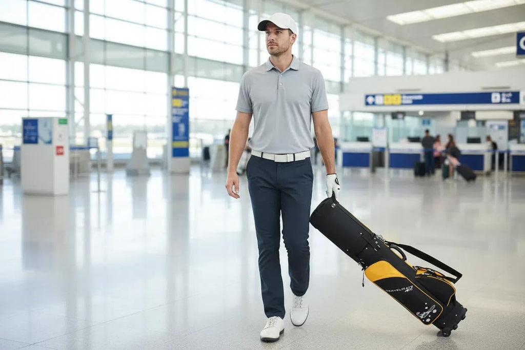 A99 Golf Travel Bag CarryOn Rolling Wheel Golf cart Bag case with TSA Lock and Protection Cover, Protect Your Club for Safe Transport