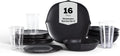 Stone Lain Baskerville 16-Piece Dinnerware Set Stoneware, Borosilicate Glass, Black