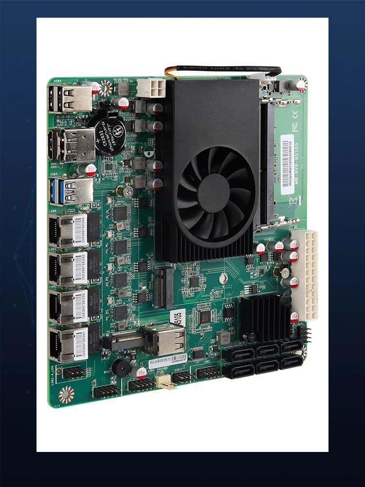 NAS Motherboard N5105,4 Port i226-V 2.5GbE LAN,2XM.2 NVMe, 6*SATA3.0,2*DDR4, Mini ITX Soft Router VPN Openwrt Barebone Micro Appliance DIY