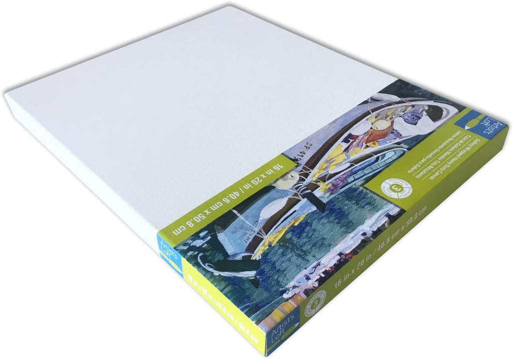 Artist's Loft 16' x 20' Level 3 Gallery Wrapped Heavy Duty Canvas - Archival, Acid Free Cotton Canvas for Paint, Acrylic, & Oils - Bulk 12 Pack