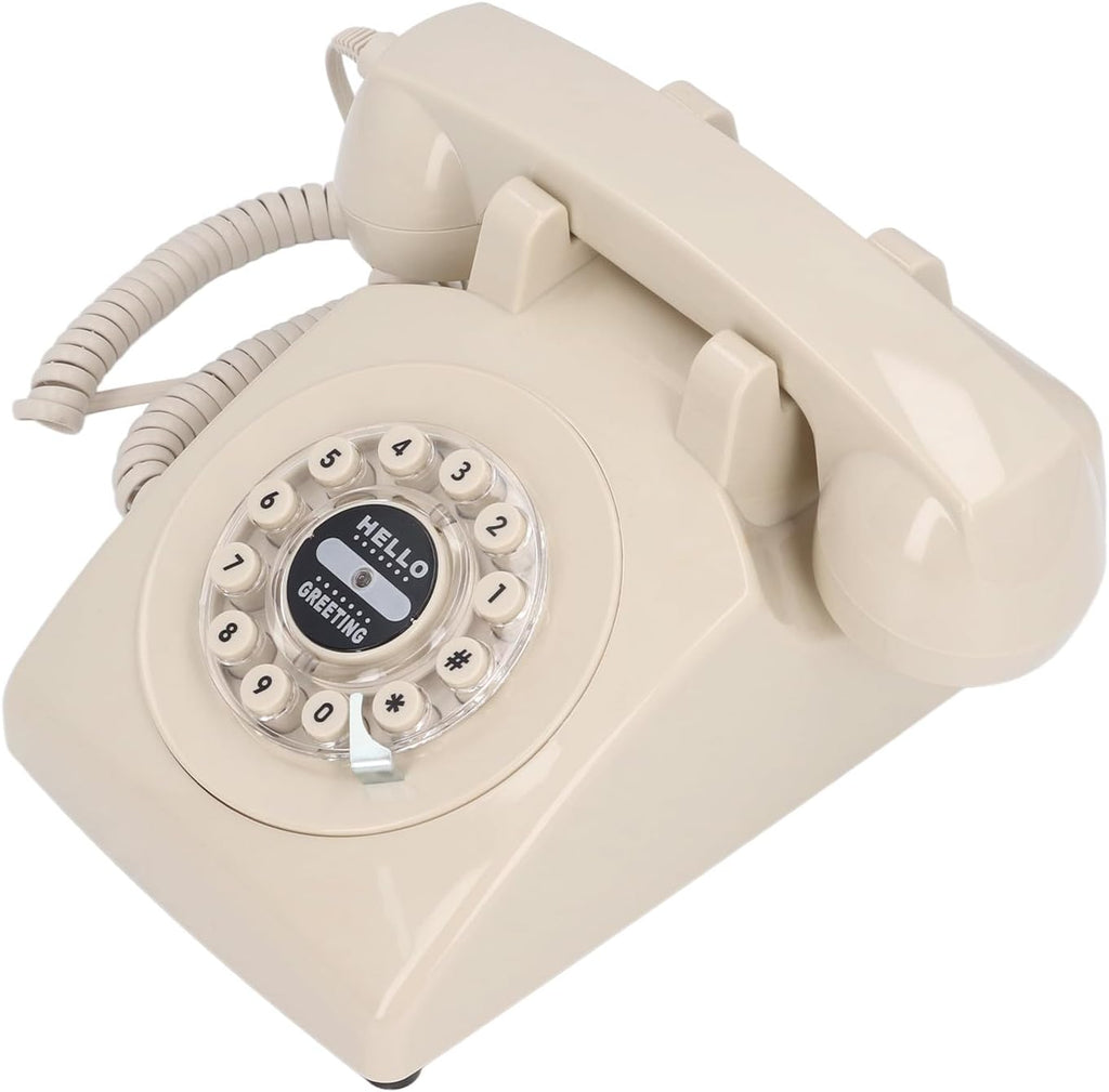 Audio Guest Book, Vintage Phone Design with 120 Hours 8G Capacity for Weddings and Special Events (Beige)