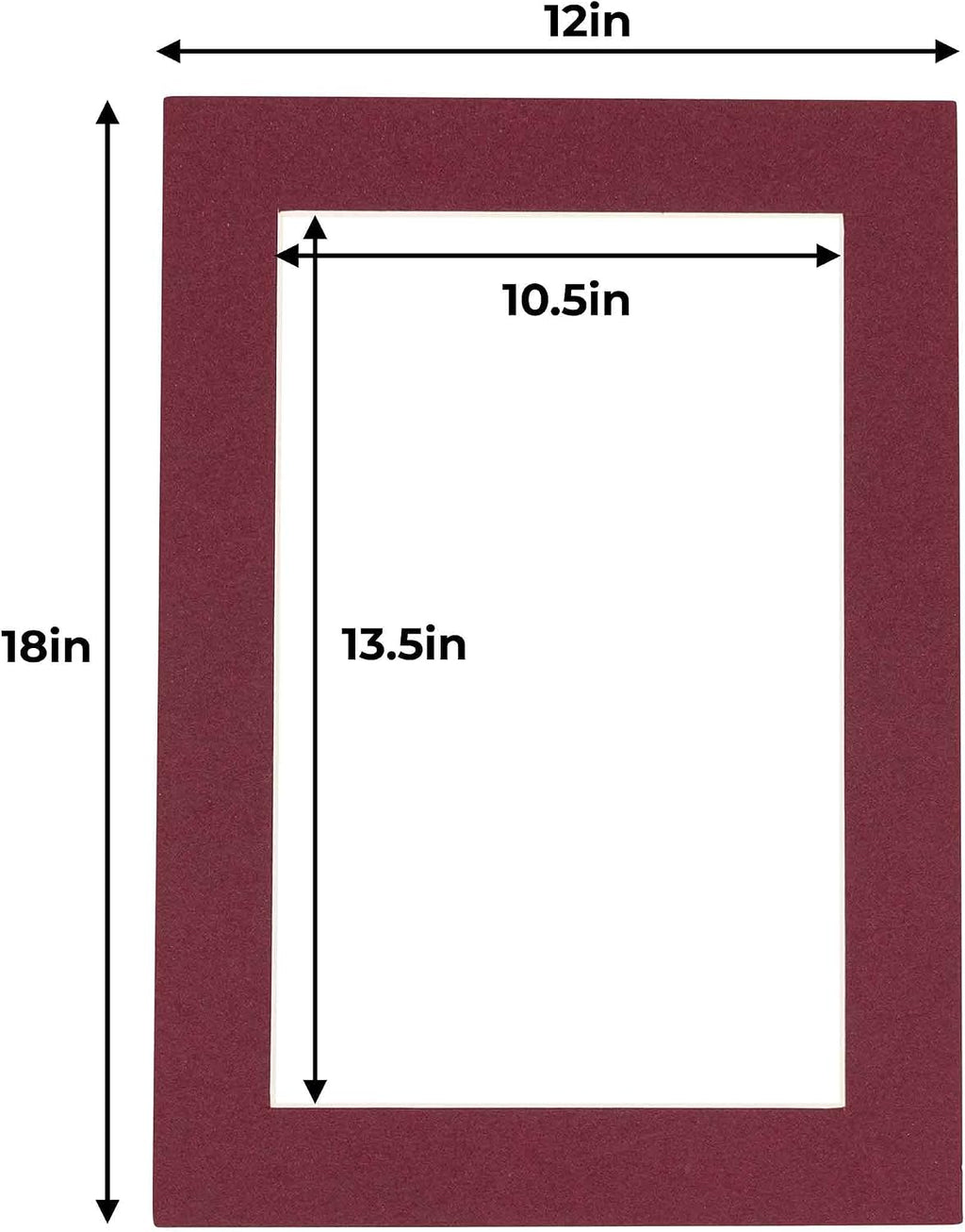 11x14 Mat for 12x18 Frame - Precut Mat Board Acid-Free Show Kit with Backing Board, and Clear Bags Maroon 11x14 Photo Matte Made to Fit a 12x18 Picture Frame Matboard for Framing, Pack of 10 Mats