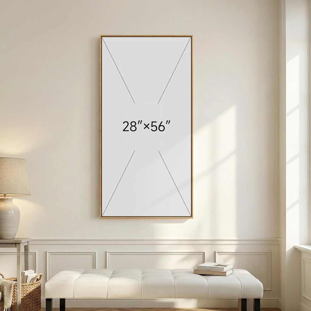Large Framed Vertical Vintage Pine Tree Wall Art for Living Room, Neutral Sketch Rustic Classic Beige Canvas Artwork for Walls, Nordic Forest Farmhouse Wall Decor for Bedroom Hallway Office, 30x60 In