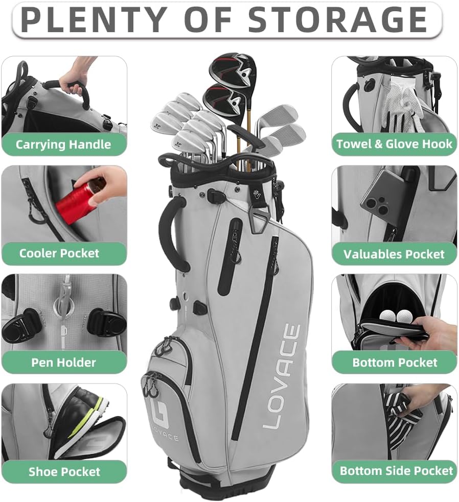 14 Way Golf Stand Bag, Lightweight Golf Bags with Stand for Men and Women