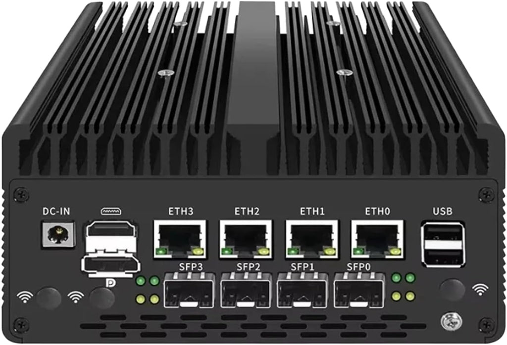 Fanless Mini PC 8505 with DDR5 M.2 Nvme 4*i226 2.5G LAN,USB,HDMI,DP,Type-c,Intel X710 4 * 10G SFP+,WiFi,Micro Router Appliance, AES-NI, OPNsense,NO RAM NO SSD